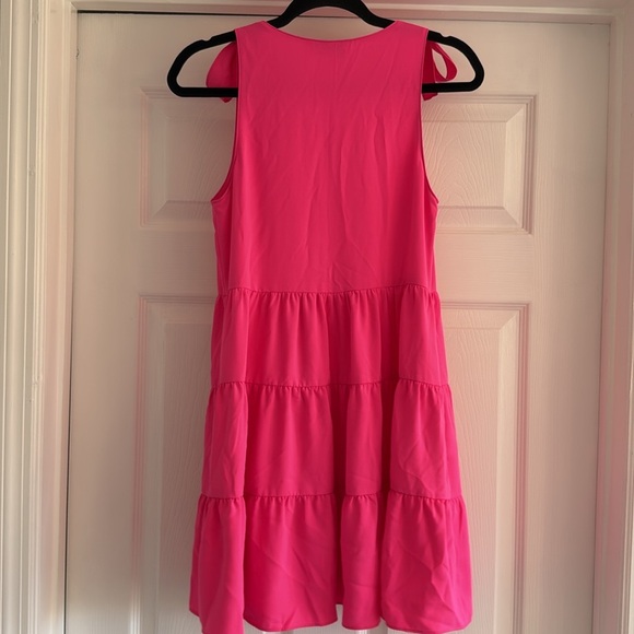 AMANDA UPRICHARD Revolve Hot Pink Pruitt Tiered Mini Dress XS - Picture 8 of 8